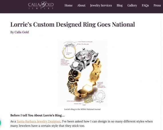 디자이너의 블로그 게시물에 있는 작가의 결혼 반지 사진