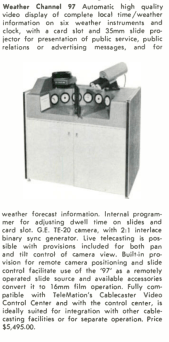 Un texte de présentation de 1967 pour une chaîne météo automatisée