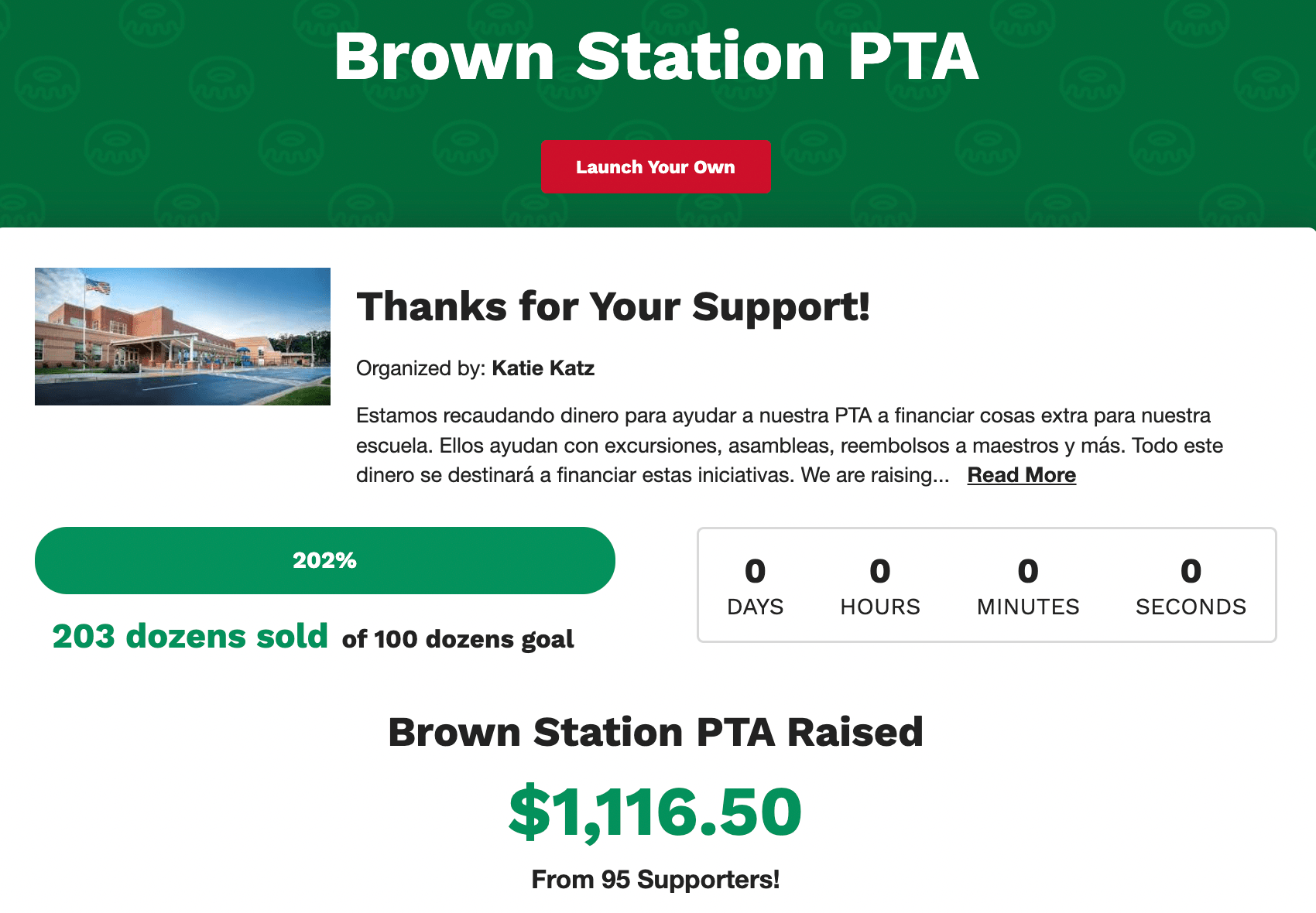 Brown Station PTA's Digital Dozens Fundraising Campaign Page
