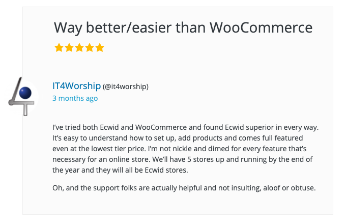 A customer review of Ecwid E-commerce Shopping Cart plugin for WordPress