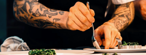 cannabis chef plating a meal