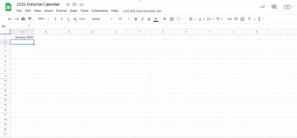 How to Make a Google Sheets Calendar: Merge Cells