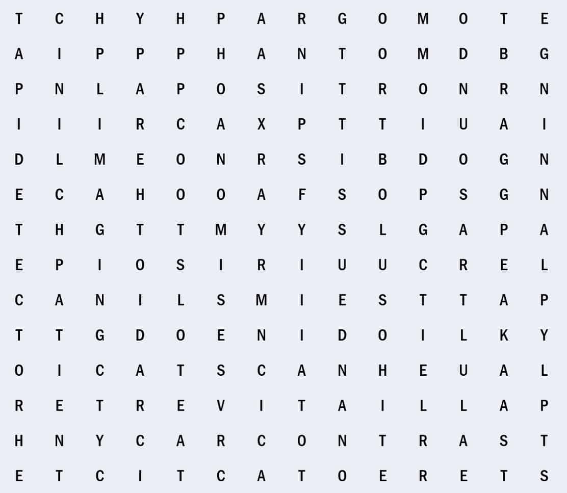 Medical physics word search