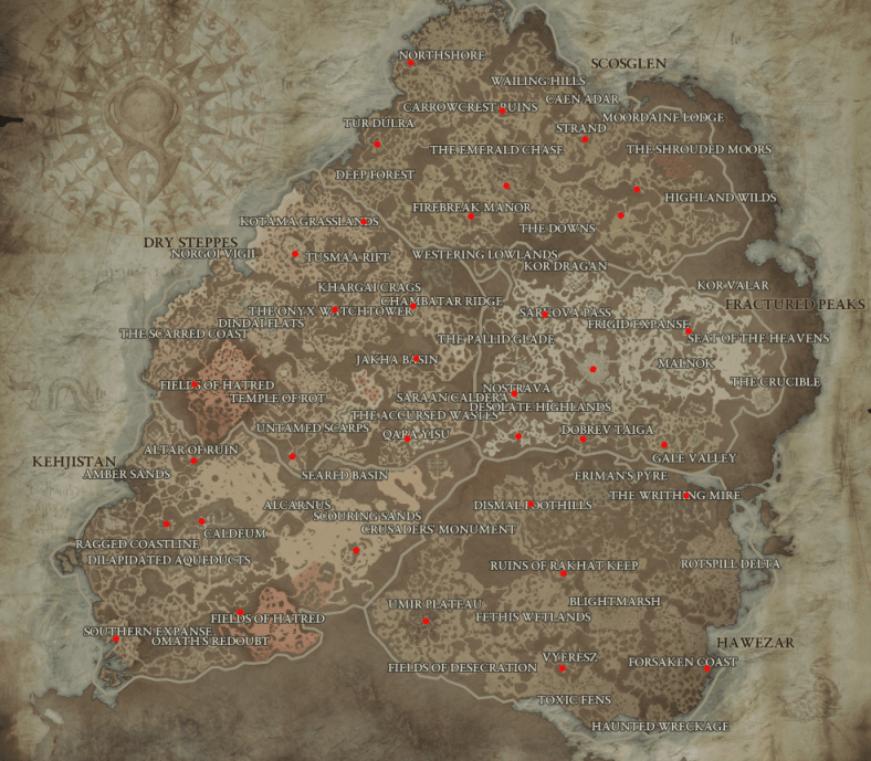 All Waypoint Locations Diablo 4