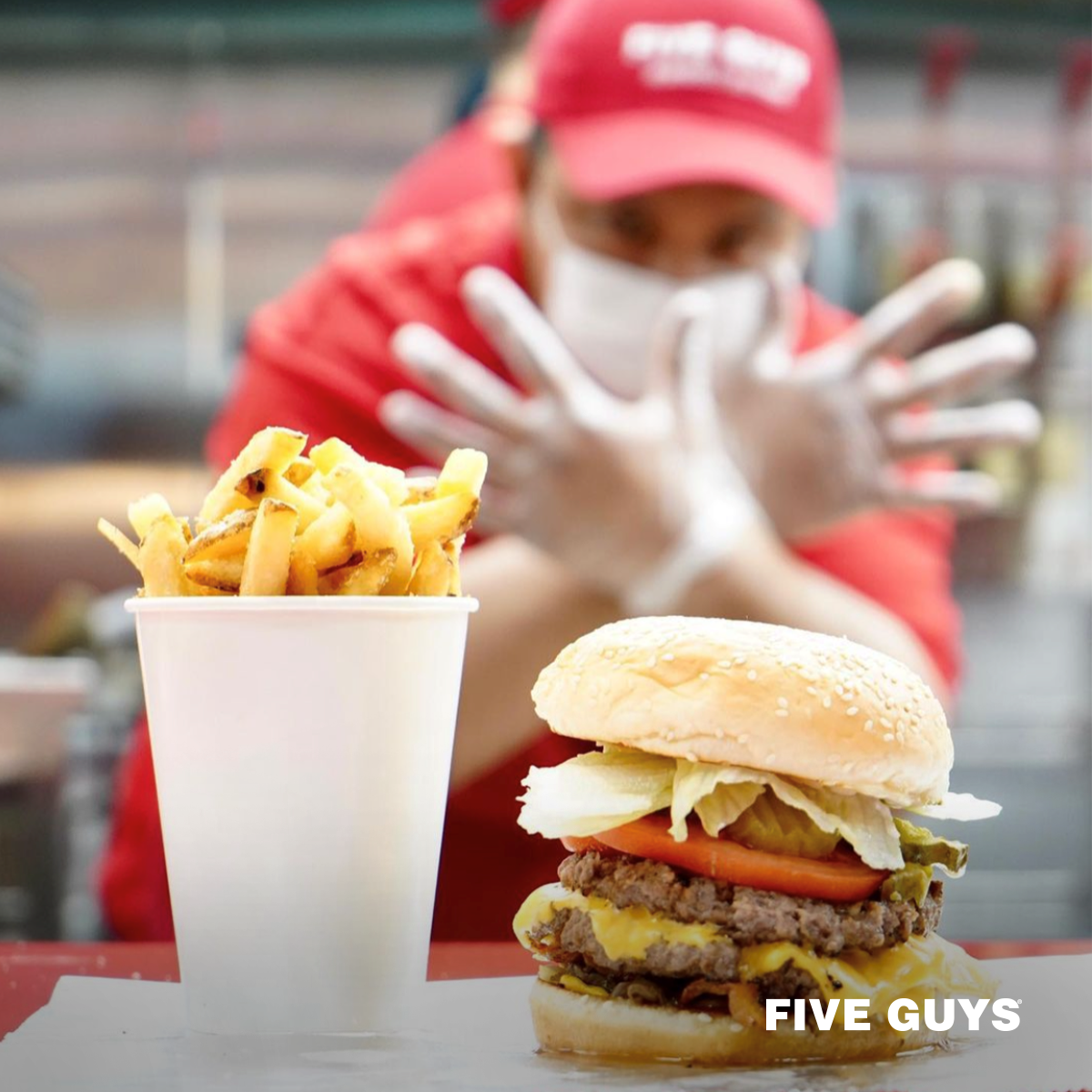 burger made with the quality of the Five guys brand
