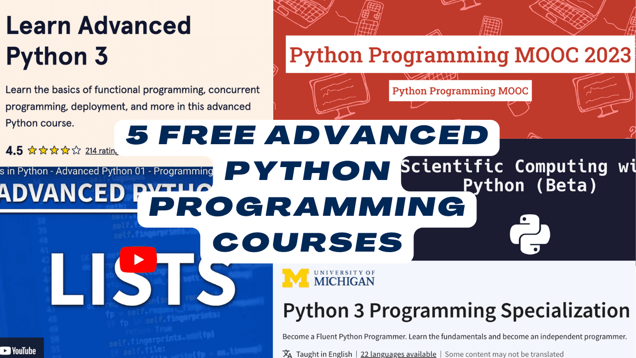 5 cursos gratuitos de programação avançada em Python
